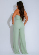 Luxe Braided Halter Jumpsuit Green