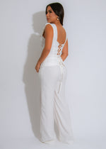 Always Dainty Floral Pant Set White