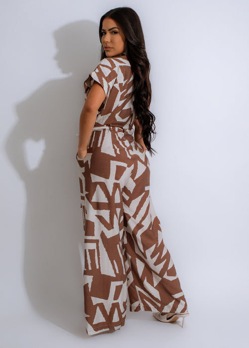  Yours To Keep Jumpsuit Brown, a versatile and chic jumpsuit made with high-quality fabric, perfect for any occasion