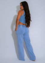 Retro Fade Ribbed Pant Set Blue