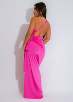 Prism Flow Ruched Maxi Dress Pink