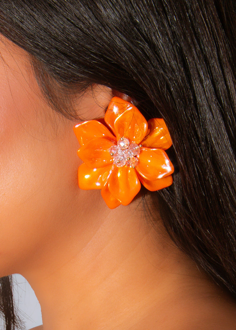 The Twilight Blossom Earrings Orange