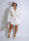 Stylish and luxurious Snowbound Luxe Coat in striking white color