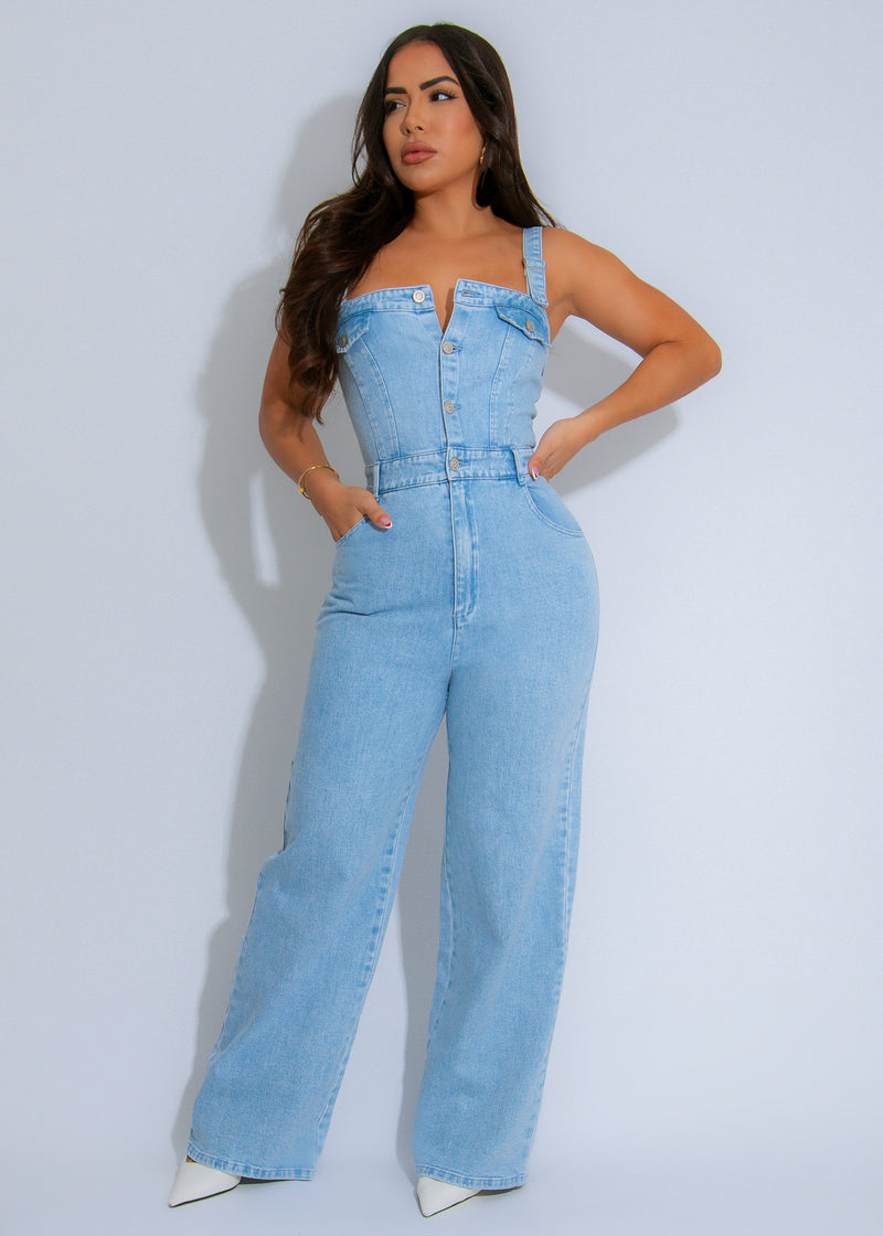 Rebel Utility Jumpsuit Light Denim