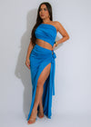 Prism Flow Ruched Maxi Dress Blue