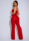 Luxe Allure Lace Jumpsuit Red