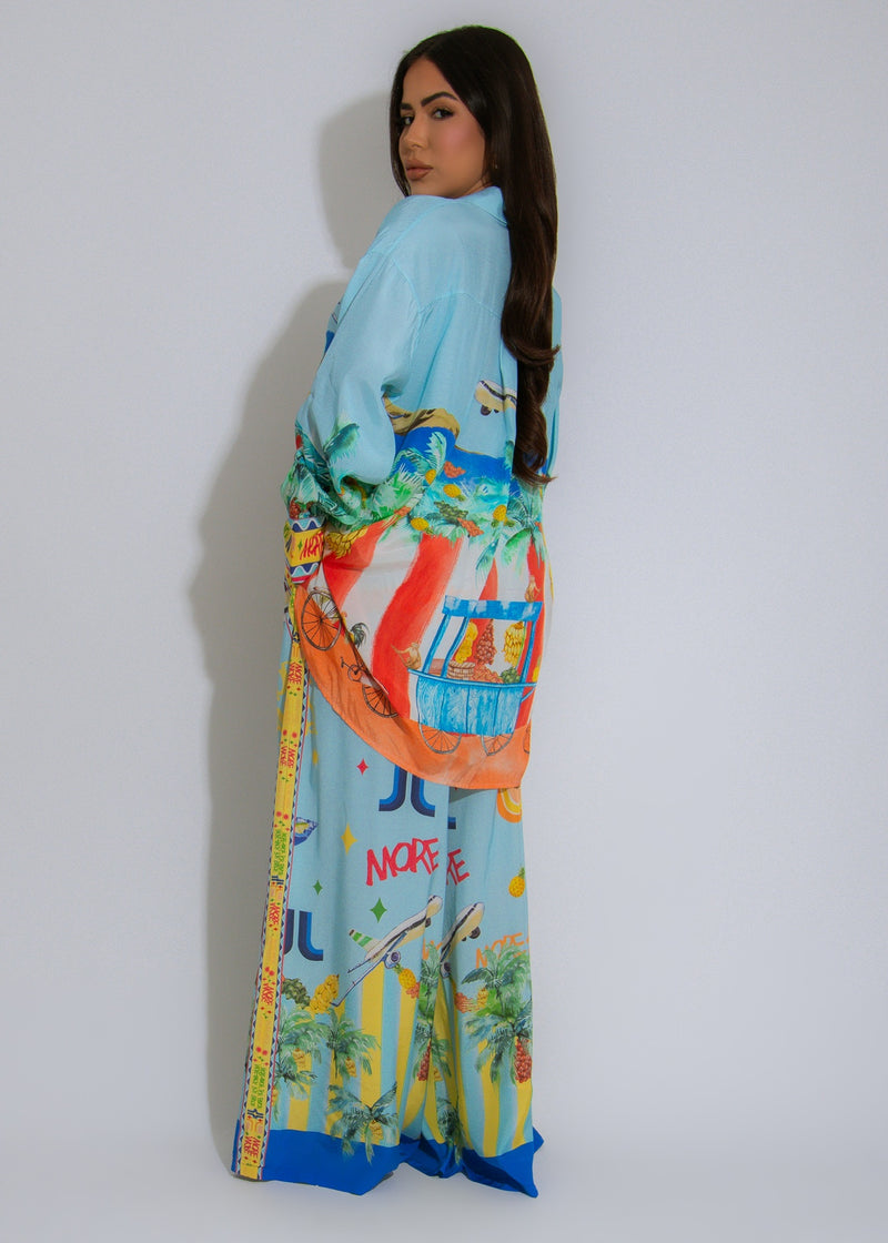 Paradise Journey Pant Set Blue