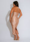 The Opulence Ruched Midi Dress Nude