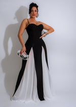 Moonlit Glamour Bandage Maxi Dress Black, front view on model