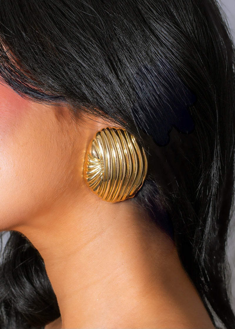 Ocean Ripple Earrings Gold