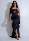 Galaxy Allure Rhinestone Mesh Maxi Dress Blue