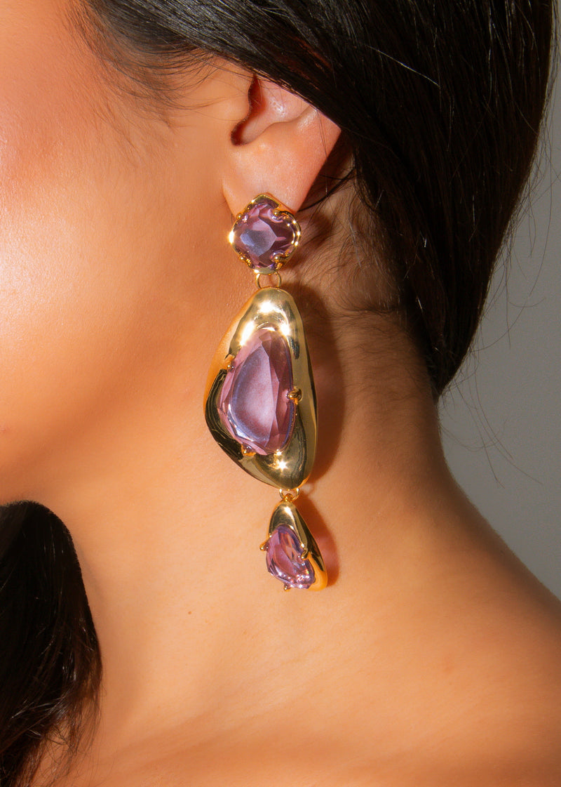 Celestial Drip Earrings Purple