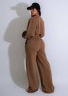 Trendy and chic Street Pulse Stripes Pant Set Brown for fashion-forward individuals