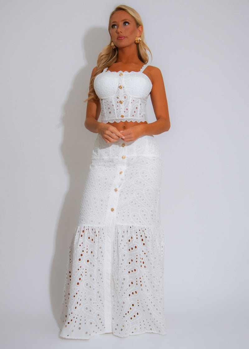 The Soleil Lace Skirt Set White