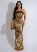 Love Story Sequin Maxi Dress Gold