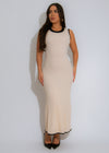 Sleek Harmony Knit Midi Dress Nude