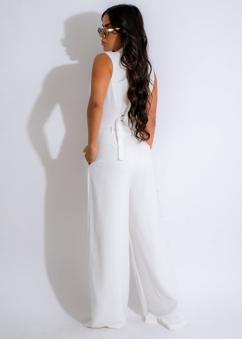 Stylish and elegant Metropolitan Maven Jumpsuit in crisp white color