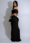 Eclipse Allure Ruched Maxi Dress Black, back view, showcasing the stylish cut and flow of the fabric, perfect for formal events