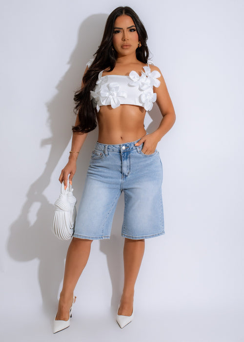 Spring Feeling Crop Top White