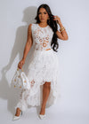 Beautiful lace dream crochet skirt set in stunning white color