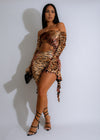  Beautiful brown mini dress with a wild and romantic serenade design 