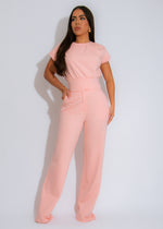 The Luxe Comfort Pant Set Pink