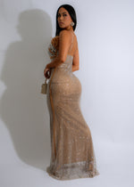 Glamour Mirage Rhinestones Maxi dress Nude, back view