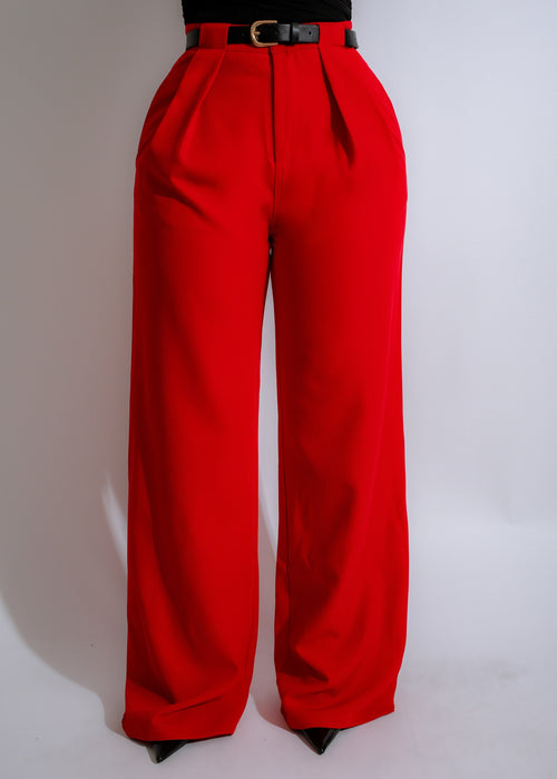 Fiery Flair Pants Red, a vibrant and bold statement piece