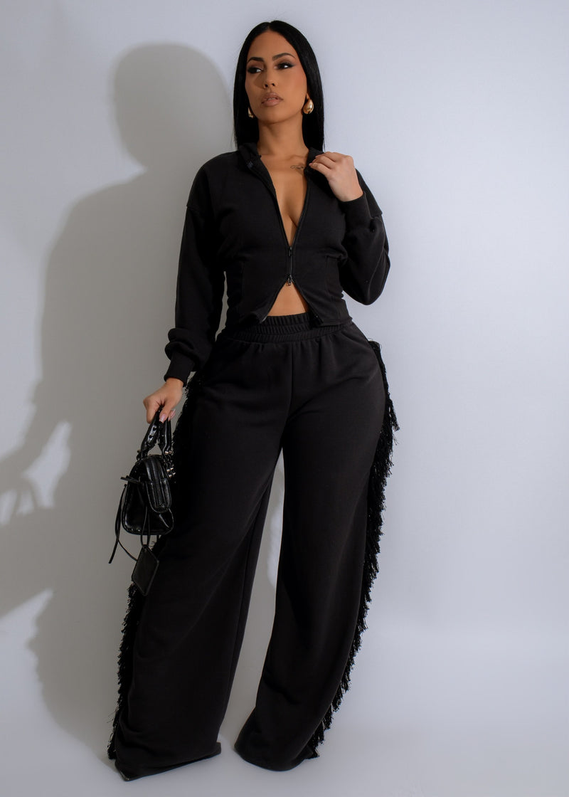 Nocturne Vibe Pant Set Black