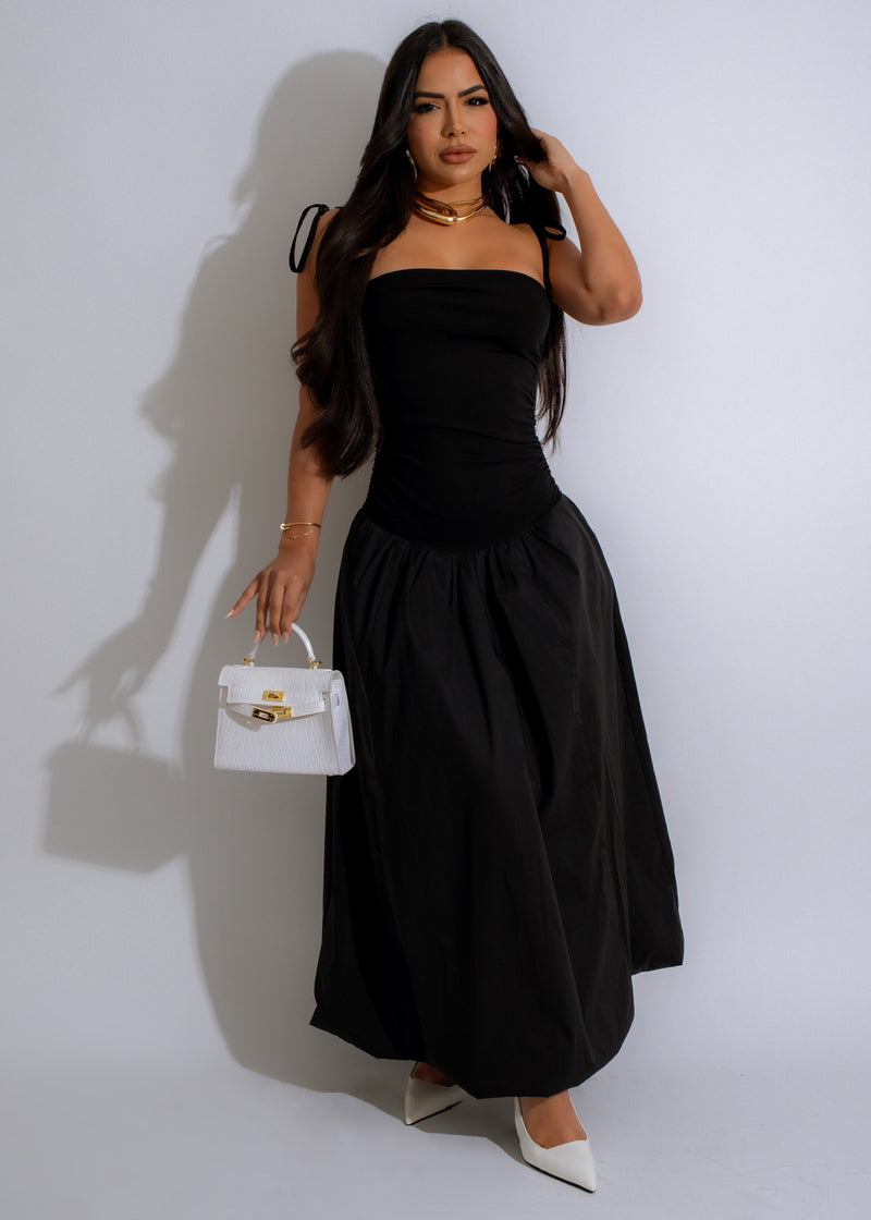 Yours Truly Maxi Dress Black, a timeless and elegant evening gown