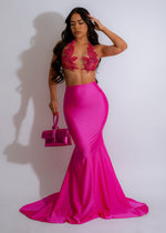 Exclusive fuchsia rhinestone crop top with elegant and stylish design