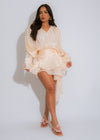 The Whispering Silk Mini Dress Nude