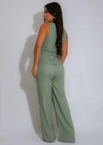 The Meadow Chic Linen Pant Set Green