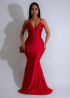 Red Carpet Spark Rhinestone Maxi Dress Red displayed on a mannequin with elegant shimmer and sequin details