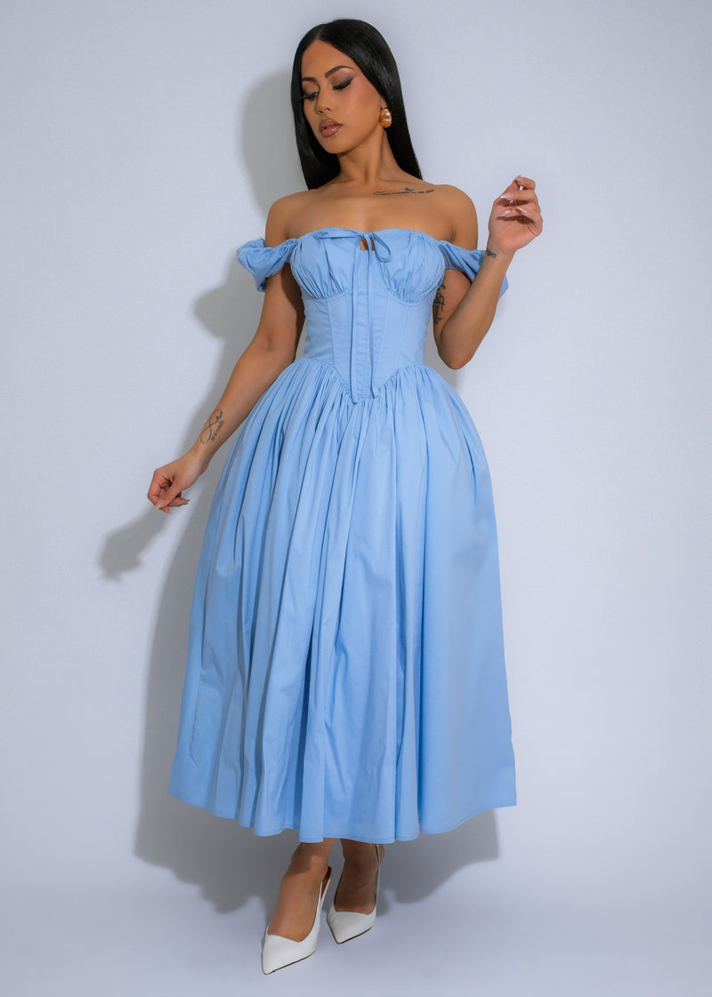 On The Meadow Midi Dress Blue