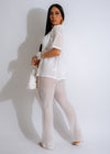 Lucky You Knit Pant Set White - Comfortable and stylish loungewear for women