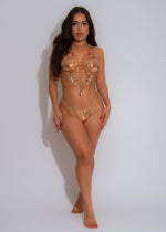 Another Beach Trip Pearls Bikini Set Gold