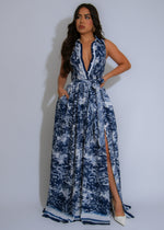 Coastal Tide Maxi Dress Blue