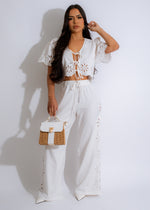 It Girl Linen Pant Set White - fashionable and comfortable women's clothing