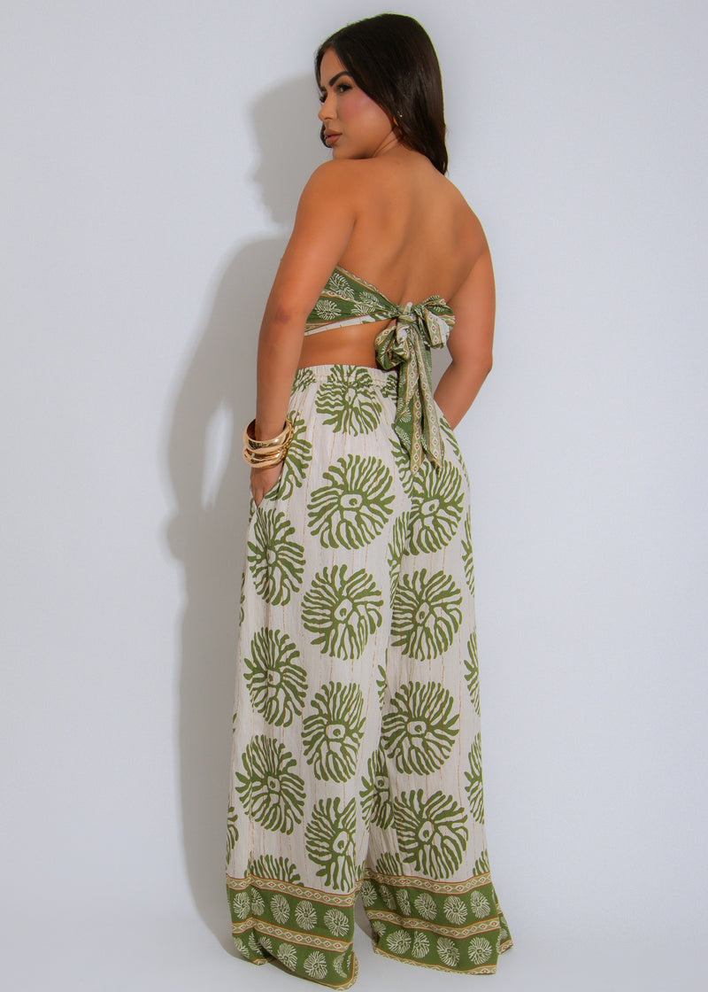 Palm Essence Pant Set Green