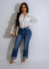 No Explanation Linen Shirt Top White - Elegant and versatile, perfect for any occasion