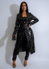 Trendy and edgy Serpent Luxe Faux Leather Pant Set in Black