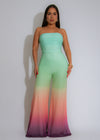 Serenity Glow Ruched Jumpsuit Green