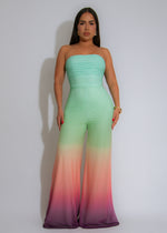 Serenity Glow Ruched Jumpsuit Green