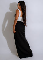 Stunning black maxi dress with intricate lace detailing, perfect for evening events