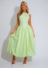 The Whispering Willow Midi Dress Green