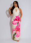 Botanical Muse Floral Maxi Dress Nude