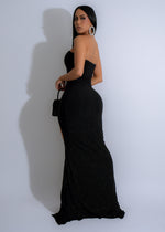 Luminous Grace Sparkly Maxi Dress Black, a stunning evening gown with shimmering sequins and elegant silhouette