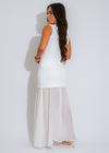 Elegance in Knit Motion Skirt Set White