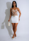 Elegant Celeste Embellished Pearl Mesh Corset in stunning white color